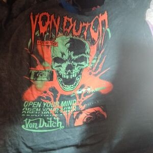 Von Dutch Graphic Tee with Skull Design